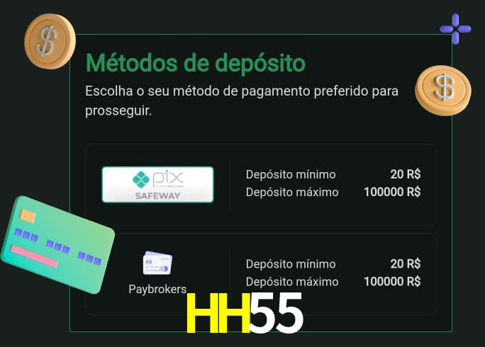 O cassino HH55bet oferece uma grande variedade de métodos de pagamento